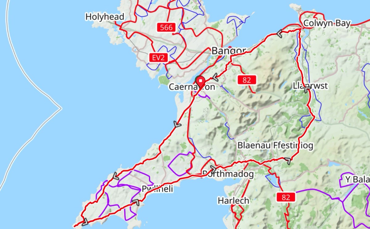 Glan Gwna 200km Audax route